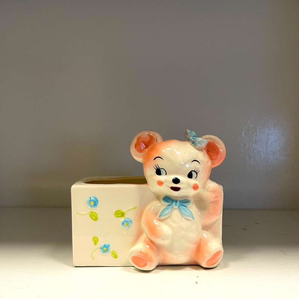 50’s Teddy bear planter. Kidcore/kawaii Made in Japan